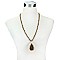 Trendy Long Beaded Nk W/ Teardrop Pendant SLN1602