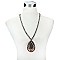 Trendy Long Beaded Nk W/ Teardrop Pendant SLN1602