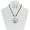 Trendy Tailored Look W/hammered 18+3" Necklace Set SLN1678