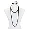 TRENDY 60IN 8MM GLASS BEAD KNOT NECKLACE SLN1709