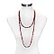 TRENDY 60IN 8MM GLASS BEAD KNOT NECKLACE SLN1709