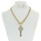 Trendy Rhinestone Key Toogle Necklace