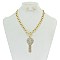 Trendy Rhinestone Key Toogle Necklace