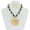 TRENDY CLAM SHELL PENDANT NECKLACE SET N1764