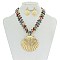 TRENDY CLAM SHELL PENDANT NECKLACE SET N1764