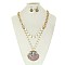TRENDY CLAM SHELL PENDANT PEARL NECKLACE SET SLN1766