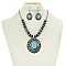 Fashionable Oval Stone Tear Drop Western Nk Set SLN1786