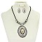 Fashionable Tailored Look Oval Stone Nk Set SLN1787