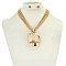 Trendy Multi Strand Chain Nk W/oval Pendant SLN1797