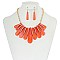 TRENDY GLASS PENDANTS CHAIN NECKLACE SET SLN1887