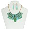 TRENDY GLASS PENDANTS CHAIN NECKLACE SET SLN1887