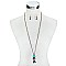 TRENDY SQUASH BLOSSOM TURQUOISE PENDANT NECKLACE SET