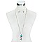 TRENDY SQUASH BLOSSOM TURQUOISE PENDANT NECKLACE SET
