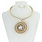 TRENDY WRAPPED NECKLACE SET W/ SWIRL PENDANT SLN1905
