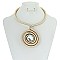 TRENDY WRAPPED NECKLACE SET W/ SWIRL PENDANT SLN1905