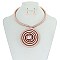 TRENDY WRAPPED NECKLACE SET W/ SWIRL PENDANT SLN1905