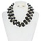TRENDY ACRYLIC SQ BEADS AND ROUND BEAD NECKLACE SET SLN1927