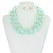 TRENDY ACRYLIC SQ BEADS AND ROUND BEAD NECKLACE SET SLN1927
