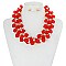 TRENDY ACRYLIC SQ BEADS AND ROUND BEAD NECKLACE SET SLN1927