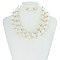 TRENDY ACRYLIC SQ BEADS AND ROUND BEAD NECKLACE SET SLN1927