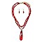 LRG STONE PENDANT BEADED NECKLACE SET