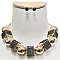 RHINESTONE CUBES BEADED NECKLACE SET