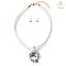 BIG RHINESTONE PENDANT CORD NECKLACE SET