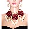 LRG ROSES PEARLS AND GEMS NECKLACE SET