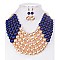 EXQUISITE TWO TONE PEARLS BEADS NECKLACE EARRING SET