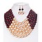 EXQUISITE TWO TONE PEARLS BEADS NECKLACE EARRING SET