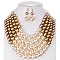 EXQUISITE TWO TONE PEARLS BEADS NECKLACE EARRING SET