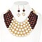 EXQUISITE TWO TONE PEARLS BEADS NECKLACE EARRING SET