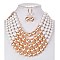 EXQUISITE TWO TONE PEARLS BEADS NECKLACE EARRING SET
