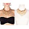 MULTI-LAYERED CLEAR SQUARES BIB NECKLACE SET