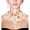 LRG MILKY STONE FLOWER NECKLACE