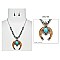 Western Squash Blossom Stone & Cork Necklace Set