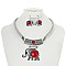ELEPHANT PENDANT METAL NECKLACE SET