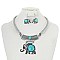 ELEPHANT PENDANT METAL NECKLACE SET