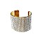 METAL CUFF BRACELET WITH RHINESTONES