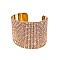 METAL CUFF BRACELET WITH RHINESTONES