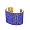 METAL CUFF BRACELET WITH RHINESTONES