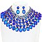 CHIC CRYSTAL BIB ADJUSTABLE STATEMENT NECKLACE AND EARRINGS SET