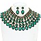 CHIC CRYSTAL BIB ADJUSTABLE STATEMENT NECKLACE AND EARRINGS SET