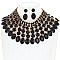 CHIC CRYSTAL BIB ADJUSTABLE STATEMENT NECKLACE AND EARRINGS SET