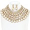 CHIC CRYSTAL BIB ADJUSTABLE STATEMENT NECKLACE AND EARRINGS SET