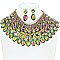 CHIC CRYSTAL BIB ADJUSTABLE STATEMENT NECKLACE AND EARRINGS SET