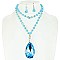 LARGE RHINESTONE TEARDROP BEADED NECKLACE SET