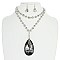 LARGE RHINESTONE TEARDROP BEADED NECKLACE SET