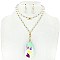 LARGE RHINESTONE TEARDROP BEADED NECKLACE SET