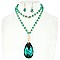 LARGE RHINESTONE TEARDROP BEADED NECKLACE SET